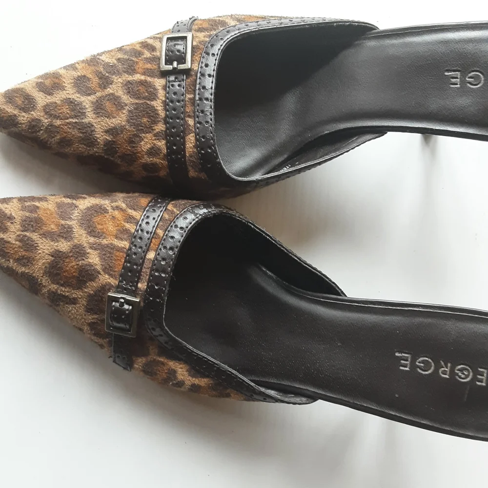 George Women's Brown Leopard Mules - Picture 2 of 6